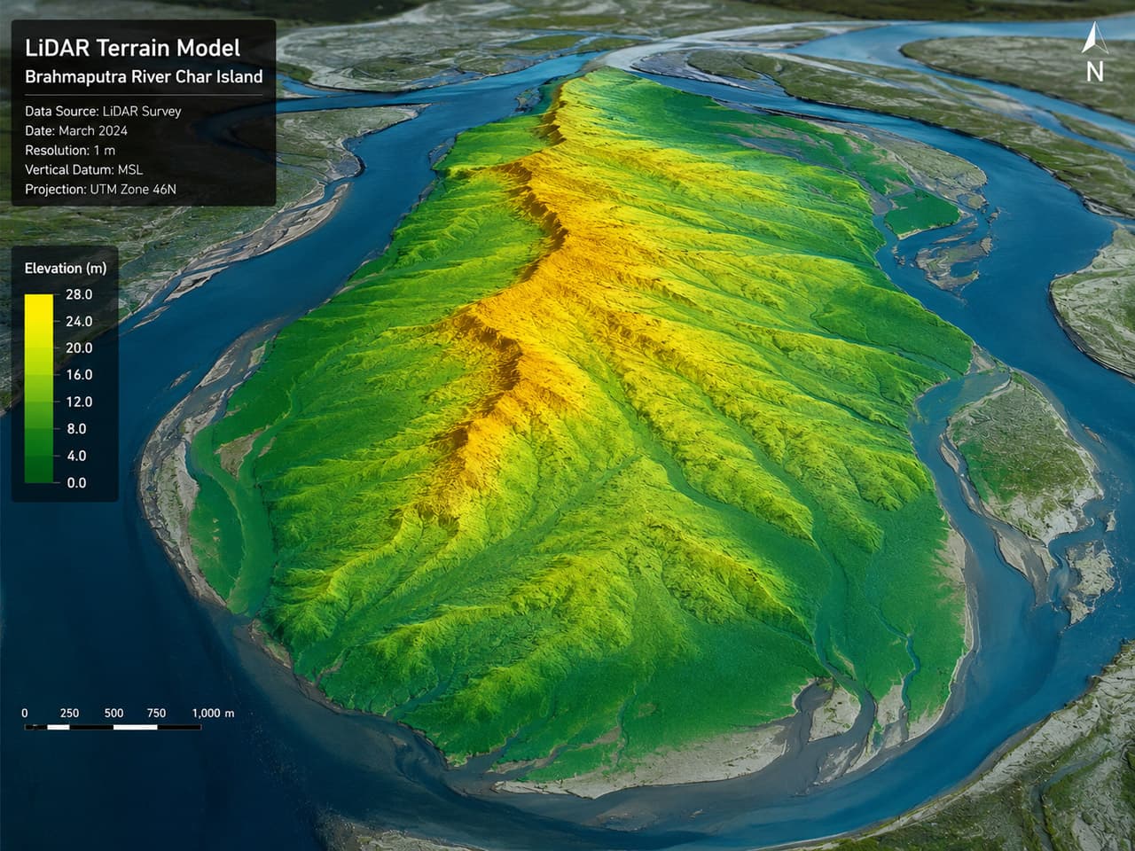 Airborne LiDAR Mapping of Brahmaputra Char Lands: Elevation Data for Settlement Planning
