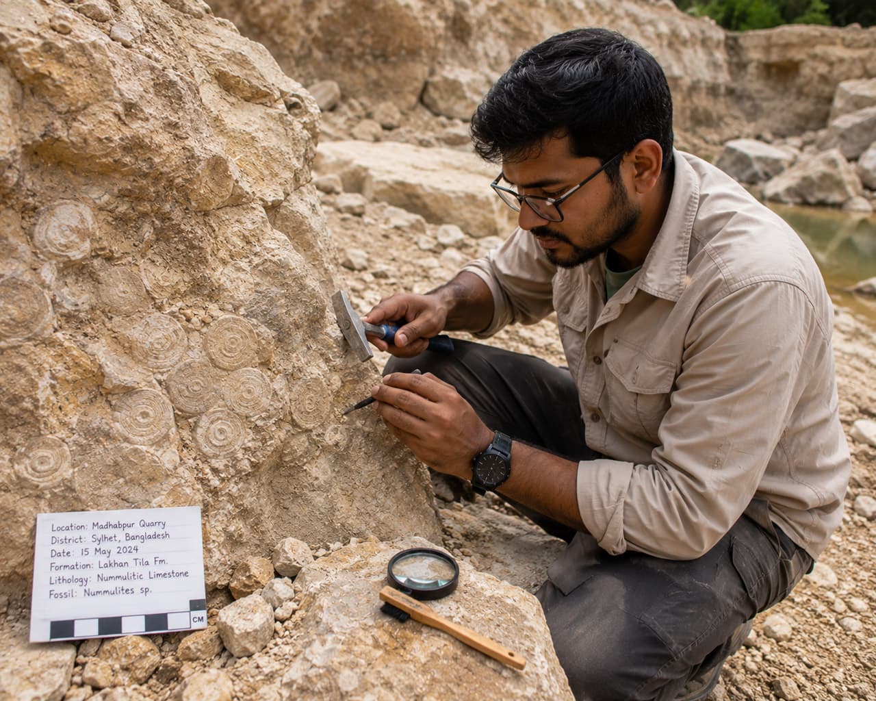 Eocene Marine Fossils from the Sylhet Limestone: A Window into Ancient Bangladesh