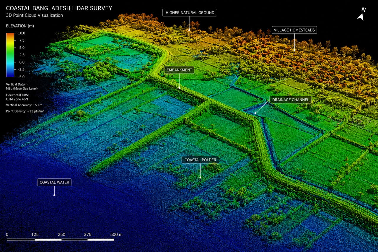 LiDAR-Derived Coastal DEM for Cyclone Surge Modeling in Bangladesh’s Low-Lying Coast