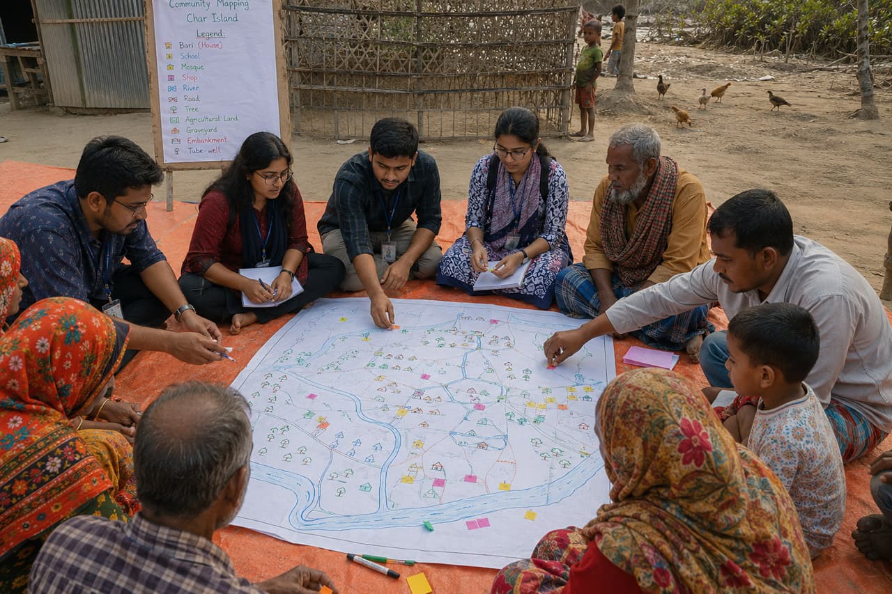 Community Mapping in Char Fasson: Documenting Life on the Meghna Estuary’s Island